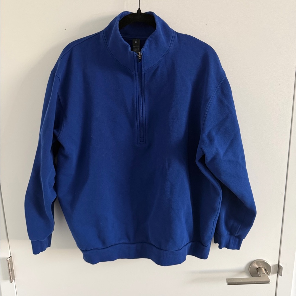 Lululemon Men's Blue Quarter-Zip Sweater